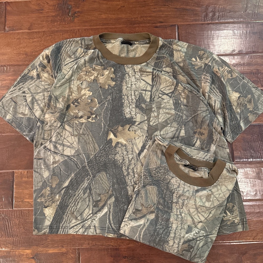 Liberty Camo Shirts Realtree TimberMen Crewneck 3XL Pocket 90s USA